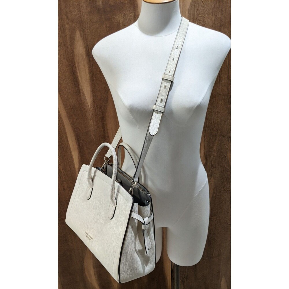 KATE SPADE Knott Large Satchel Off White Pebbled Leather - Picture 10 of 16